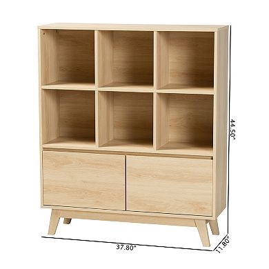 Baxton Studio Danina 6-Cube Bookshelf with 2 Doors