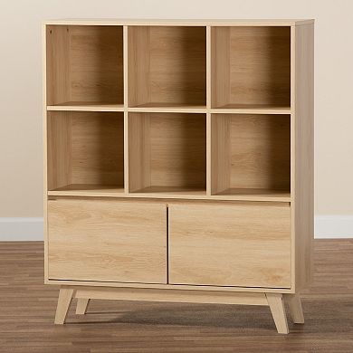 Baxton Studio Danina 6-Cube Bookshelf with 2 Doors