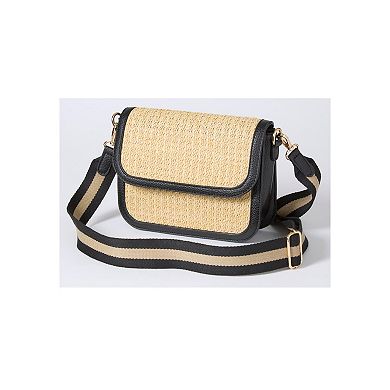 Roaman's Women's 3-In-1 Raffia Crossbody