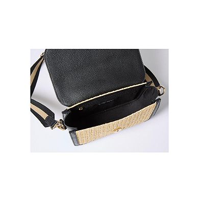Roaman's Women's 3-In-1 Raffia Crossbody