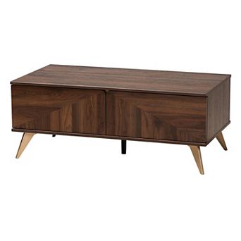 Baxton Studio Graceland Storage Coffee Table with Geometric Design