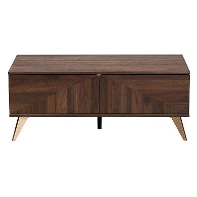 Baxton Studio Graceland Storage Coffee Table with Geometric Design