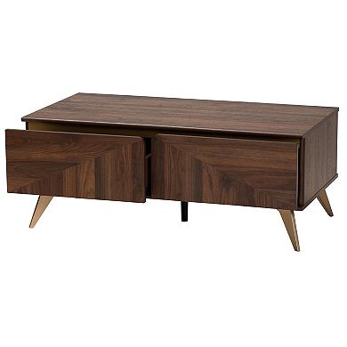 Baxton Studio Graceland Storage Coffee Table with Geometric Design
