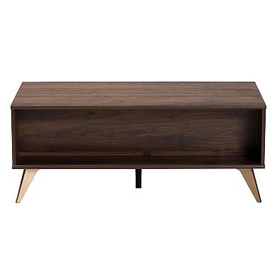 Baxton Studio Graceland Storage Coffee Table with Geometric Design