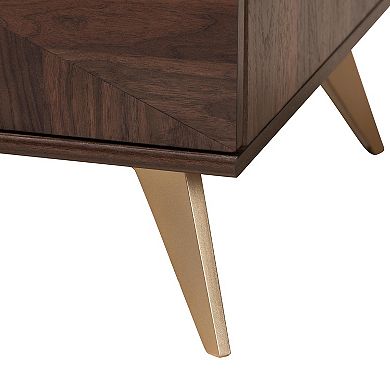 Baxton Studio Graceland Storage Coffee Table with Geometric Design
