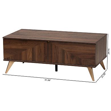 Baxton Studio Graceland Storage Coffee Table with Geometric Design