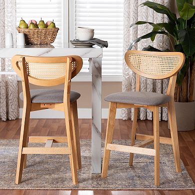 Baxton Studio Dannell 2-Piece Counter Stool Set