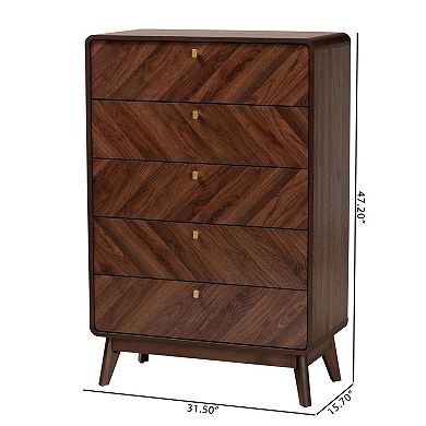 Baxton Studio Markell 5-Drawer Chest