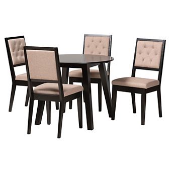 Baxton Studio Alani 5 pc Dining Set with Upholstered Chairs