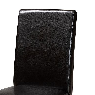 Baxton Studio Bruna 5-Piece Dining Set with Round Table and Upholstered Chairs