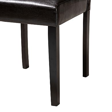 Baxton Studio Bruna 5-Piece Dining Set with Round Table and Upholstered Chairs