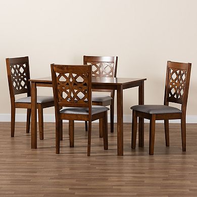Baxton Studio Abigail 5-Piece Dining Set with Decorative Chair Backs