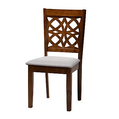 Baxton Studio Abigail 5-Piece Dining Set with Decorative Chair Backs