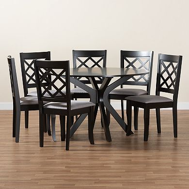 Baxton Studio Jana 7-Piece Dining Set with X-Back Chairs