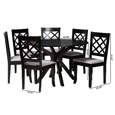 Baxton Studio Jana 7-Piece Dining Set with X-Back Chairs