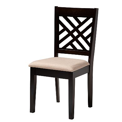 Baxton Studio Ellie 5-Piece Dining Set with Lattice-Back Chairs