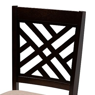 Baxton Studio Ellie 5-Piece Dining Set with Lattice-Back Chairs