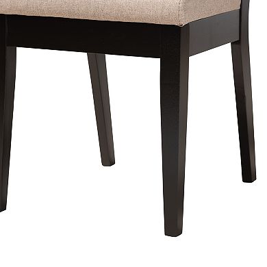 Baxton Studio Kala 5-Piece Dining Set with Upholstered Chairs