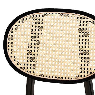 Baxton Studio Darrion 5-Piece Dining Set with Cane-Back Chairs