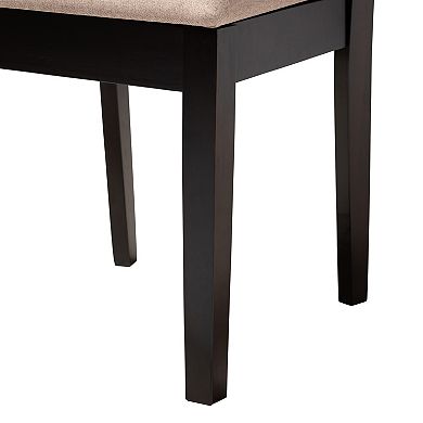 Baxton Studio Sanne 5-Piece Dining Set with Round Table and Upholstered Chairs