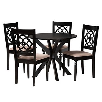 Baxton Studio Sadie 5 pc Dining Set with Decorative Chair Backs
