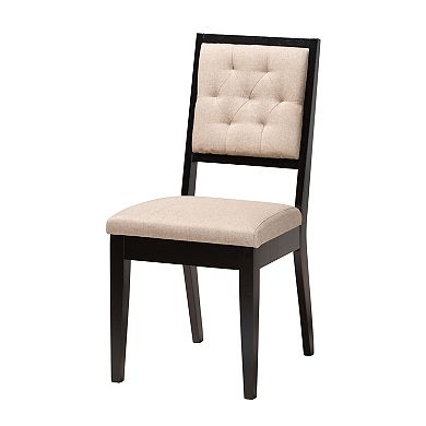 Baxton Studio Mana 5-Piece Dining Set with Tufted Chairs