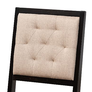 Baxton Studio Mana 5-Piece Dining Set with Tufted Chairs