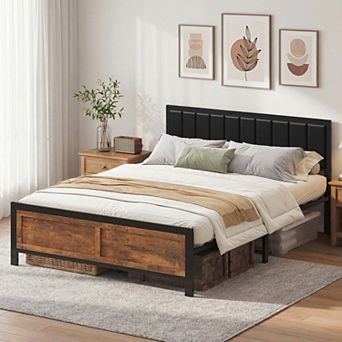 Opoiar Upholstered Platform Bed Frame with Headboard and Footboard