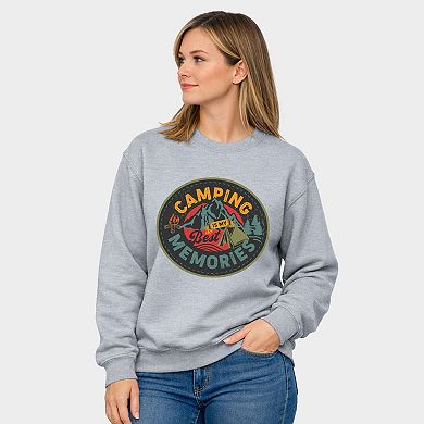 Camping Is My Best Memories Badge - Women's Graphic Sweatshirt