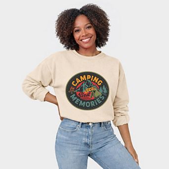 Camping Is My Best Memories Badge - Women's Graphic Sweatshirt