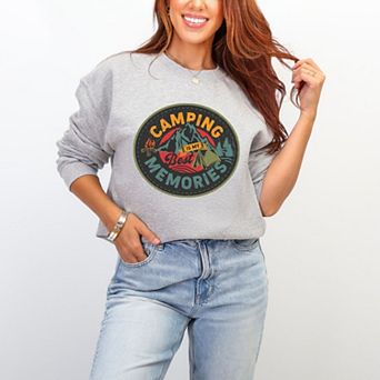 Camping Is My Best Memories Badge - Women's Graphic Sweatshirt