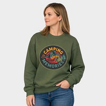 Camping Is My Best Memories Badge - Women's Graphic Sweatshirt