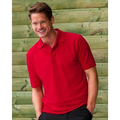 Russell Mens Ripple Collar & Cuff Short Sleeve Polo Shirt
