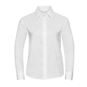 Russell Collection Womens/Ladies Oxford Easy-Care Long-Sleeved Shirt
