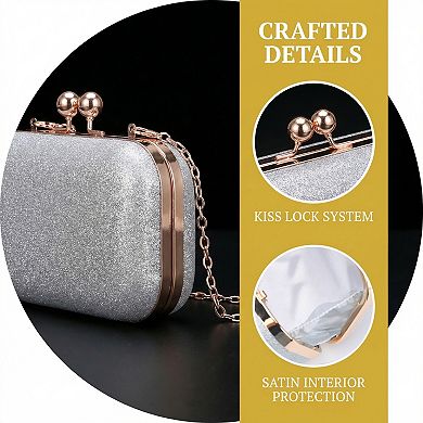 Clutch Purses for Women Beaded Evening Bag with Removable Chain