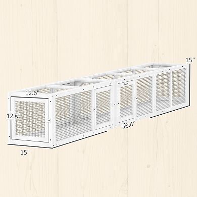 PawHut 98" Cat Tunnel Outdoor with Combinable Design, Doors,