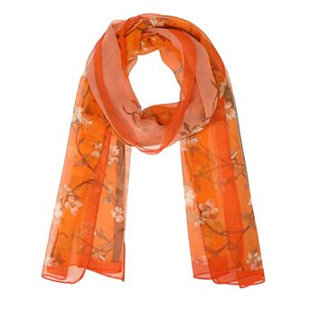 Women's Floral Multicolor Scarf, Lightweight Pattern 50s Sunscreen Head Wrap Scarves for Summer