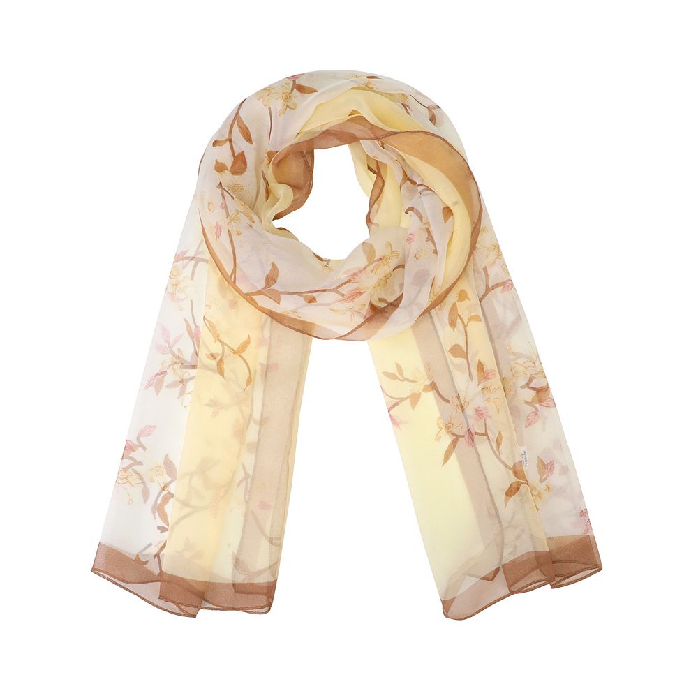 Women's Floral Multicolor Scarf, Lightweight Pattern 50s Sunscreen Head ...
