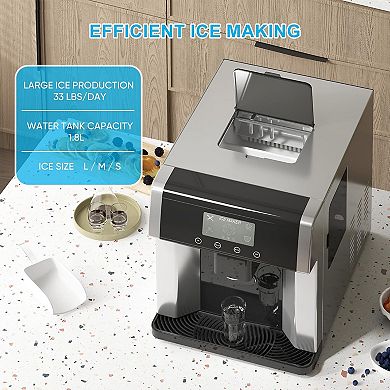 2-in-1 Bottleless Ice Maker with Cold Water