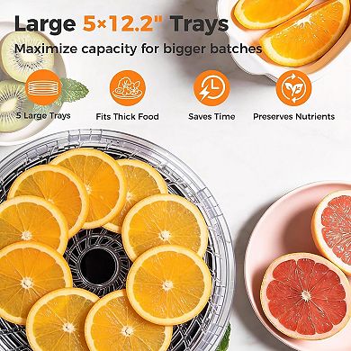 OSTBA Food Dehydrator, Adjustable Temp 95160℉, 48H Timer for Fruits, Veggies, Jerky, Herbs
