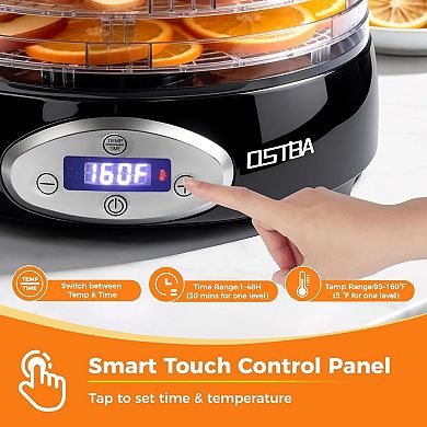 OSTBA Food Dehydrator, Adjustable Temp 95160℉, 48H Timer for Fruits, Veggies, Jerky, Herbs