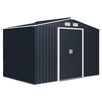 Outsunny 9ft x 6ft Storage Shed Garden Tool House w/ Vents Doors