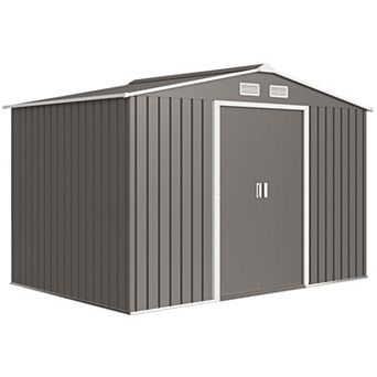 Outsunny 9ft x 6ft Storage Shed Garden Tool House w/ Vents Doors