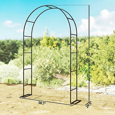 Outsunny 8 ft Steel Garden Arch, Garden Arbor Trellis