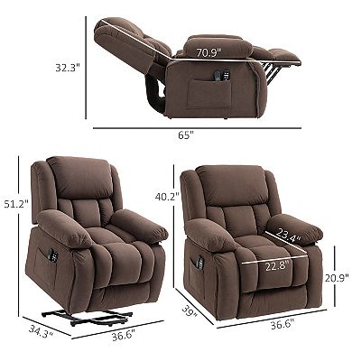 HOMCOM Power Lift Recliner Chair with Vibration Massage and Heat