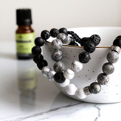 Aromatherapy Bracelet Set w 1 ml Lavender EO - Gift Boxed