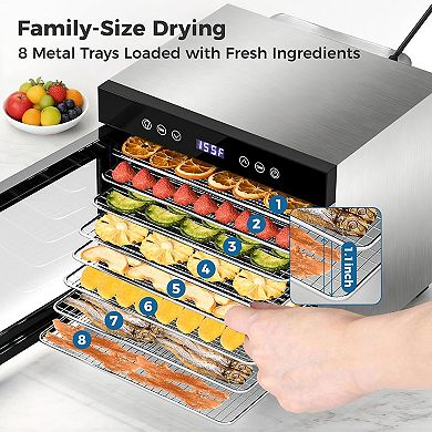 OSTBA Food Dehydrator, 95165℉, 48h Digital Timer, Recipe for Fruit, Vegetable, Jerky, Herb