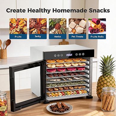 OSTBA Food Dehydrator, 95165℉, 48h Digital Timer, Recipe for Fruit, Vegetable, Jerky, Herb