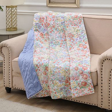 Greenland Home Fashions Floral Reversible Throw Blanket