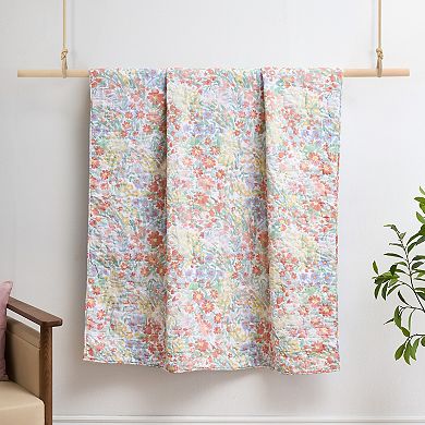 Greenland Home Fashions Floral Reversible Throw Blanket